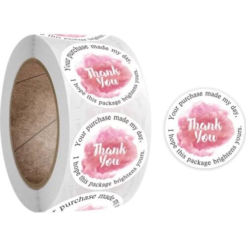 500Pcs/Roll Round Thank You Stickers Scrapbooking Gifts Packaging Seal Labels