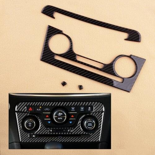 Car Black Carbon Fiber Interior Console CD AC Panel Cover Trim Decoration Fit For Dodge Charger 2011 2012 2013 2014