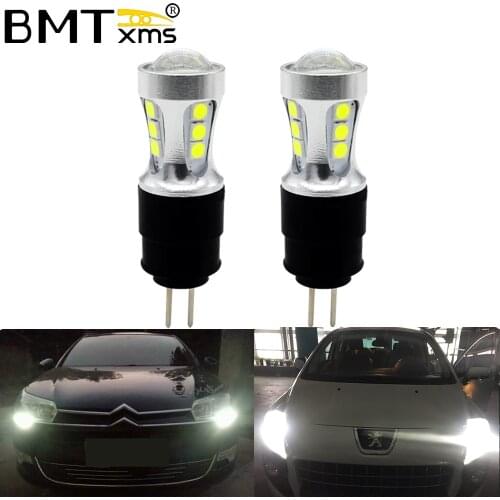 BMTxms 2Pcs Canbus For Citroen C5 Peugeot 3008 2010 2011 2012 2013 G4 HP24W Car LED DRL Daytime Running Light Auto Lamp No Error