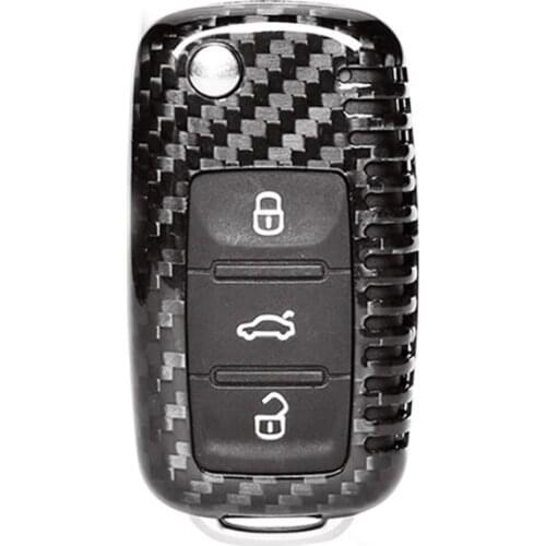 Car Carbon Fiber Smart Key Cover Key Case Key Fob box For Volkswagen VW Polo Sonata Lavida Passat Tiguan Jetta Bora Golf Sticker