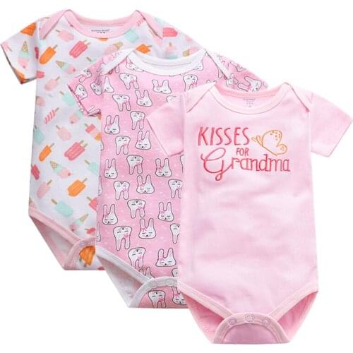 3pcs Baby Boy Bodysuits Short Sleeve girl Clothes Summer Underwear Jumpsuit Fashion Print Cute 3 6 12 18 24 m baby Clothing Set