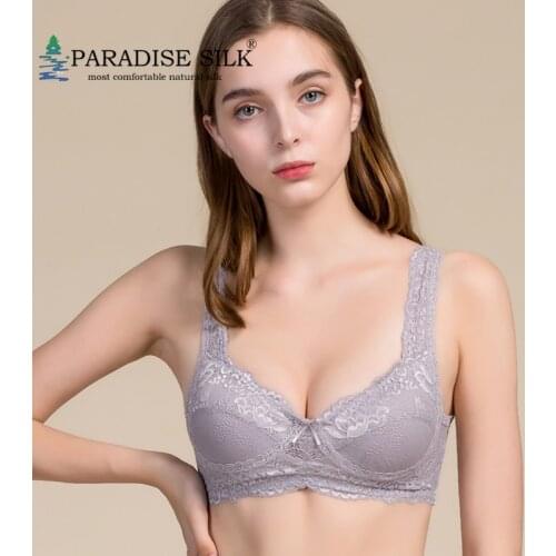 Push Up Bra 100% Natural Silk Knit Wire Free Breathable Size M L XL XXL