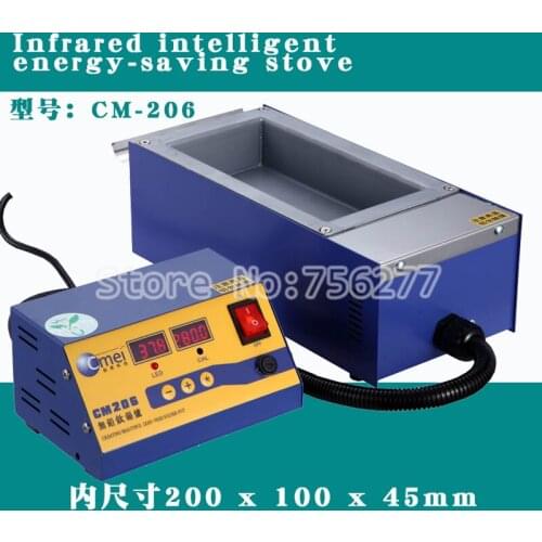 CM-206 1000W 220V Lead-free Split solder pot Temperature control intelligence melt tin 6.5KG Square Melting tin furnace