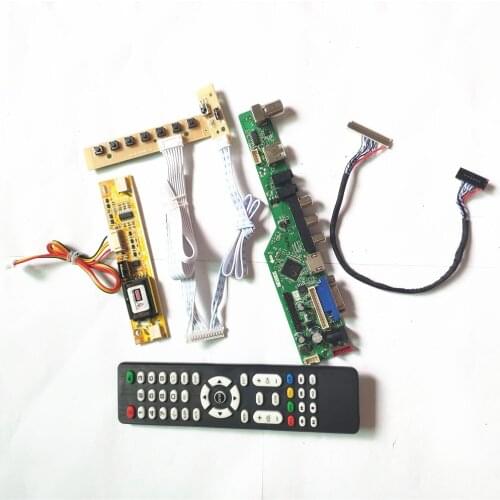 For M200RW01 V2 V3 T.V56 drive board LCD monitor keyboard+Remote+Inverter LVDS 2CCFL 30Pin HDMI-Compatible VGA USB AV RF