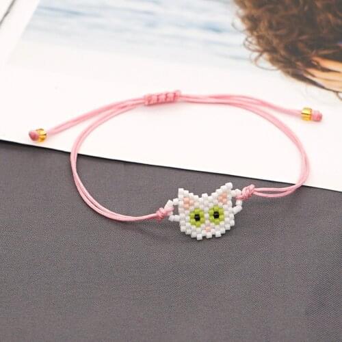 Go2Boho Miyuki Bracelet For Girl Gift For Childs Kids Jewelry Animal Pulseras Cute Cat Bracelets Women 2021 Handmade Jewellery