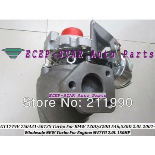 GT1749V 750431-0003 750431-0002 750431 7787628G 7787626F 7787626H Turbo For BMW 120D 320D E46 520D Compact 01- M47TU 2.0L 150HP