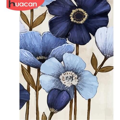 HUACAN Flower Paint By Number Drawing On Canvas HandPainted Painting Art Gift DIY Pictures By Number Flowers Kits Home Decor