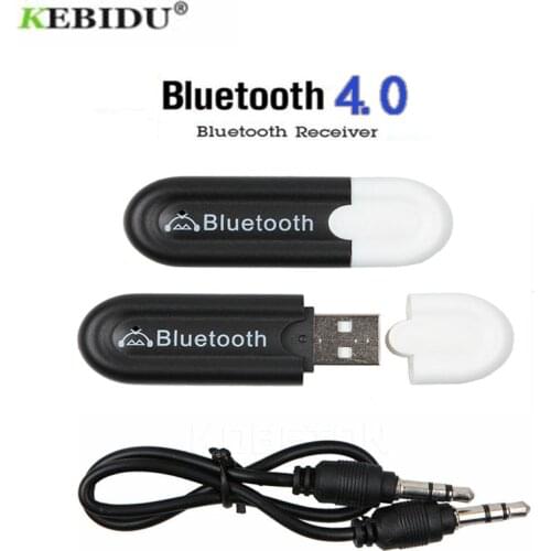 Kebidumei Newest Bluetooth 4.0 Music Audio Stereo Receiver 3.5mm Adapter Dongle A2DP 5V USB Wireless for Car AUX Android/IOS