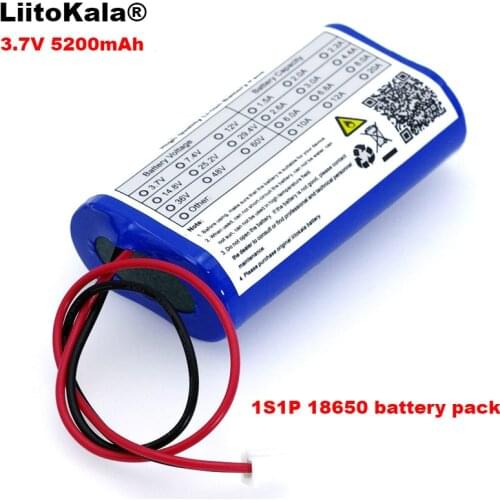 LiitoKala 3.7V 5200mAh 18650 Lithium Battery Pack Fishing LED Light Bluetooth Speaker 4.2V Emergency DIY batteries+2P plug