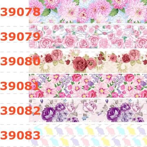 10yards - different sizes -Flowers pattern Grosgrain ribbon -beautiful flowers pattern printed ribbon