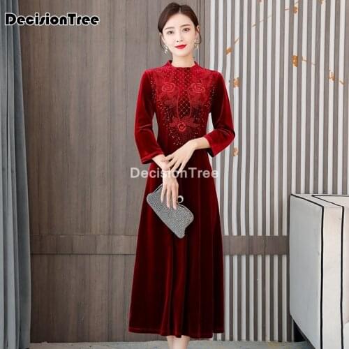 2021 lace cheongsam dresses lace vintage dress qipao women chinese traditional dress cheongsam qipao chinese formal dresses