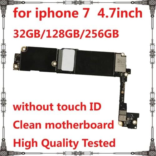 Clean iCloud Mainboard for iphone 7 100% Original Motherboard for iphone 7 32GB 128GB 256GB without Touch ID unlocked IOS System