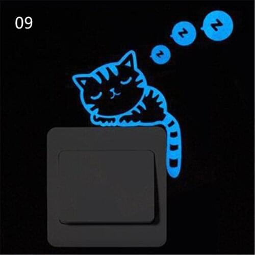 Cartoon Luminous Switch Sticker Glow in the Dark Wall Stickers Home Decor Kids Room Decoration Sticker Decal