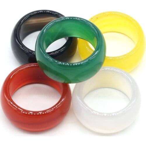 2Pcs Wholesale New Style Rings Natural Stone Rainbow Agates Charms Unisex Love Romantic Gift