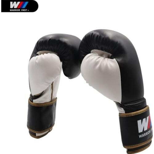 Adult Professional Black&White Boxing Gloves Mitts Sandbag Training Gloves Protector PU Material Muay Thai for Boxeo Gloves