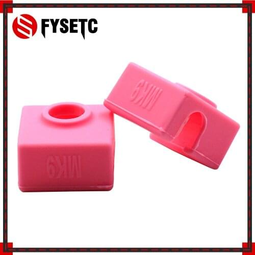 2pcs Pink MK9 Silicone Socks Heater Color Block Cover Silicone Insulation For Replicator Anet Prusa i3 Tronxy x5s MK7/MK8/MK9