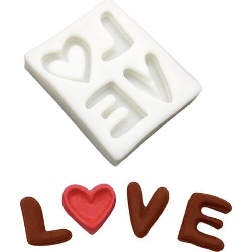 LOVE Shape Silicone Sugarcraft Mold Chocolate Cupcake Baking Fondant Cake Decorating Tools