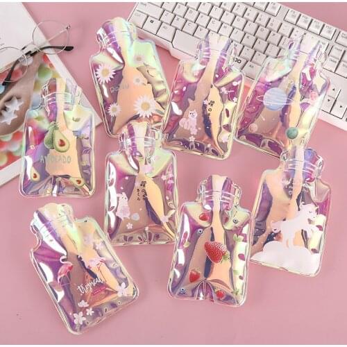 Cute Transparent Hot Water Bottle Warm Belly Treasure Cartoon Hand Warmer Warmer Mini Explosion-proof Portable Hot Water Bags