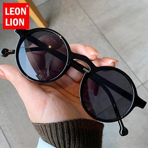 LeonLion 2021 Round Sunglasses Women High Quality Eyeglasses for Women/Men Vintage Punk Glasses Women UV400 Lentes De Sol Mujer