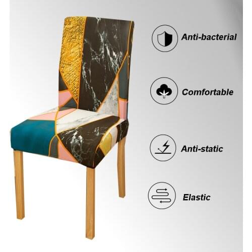 Modern Geometric Printed Chair Cover Stretch Elastic Seat Chair Case Removable And Washable Banquet Hotel Dining Room Cover