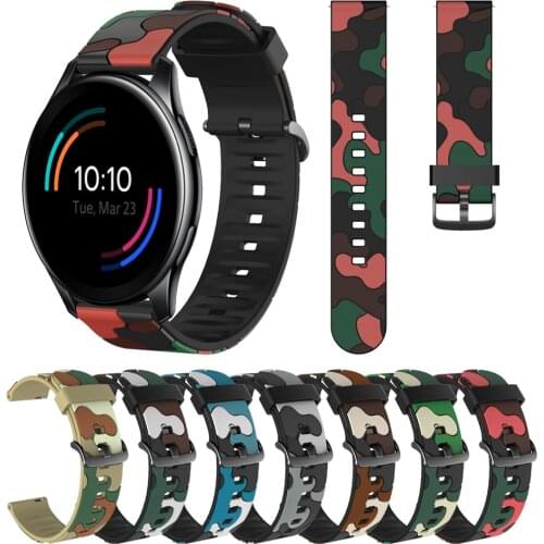 UEBN 22mm Sport Camouflage Silicone strap for Oneplus Watch Bracelet for one plus Replacement Watchbands Bracelet Accessories