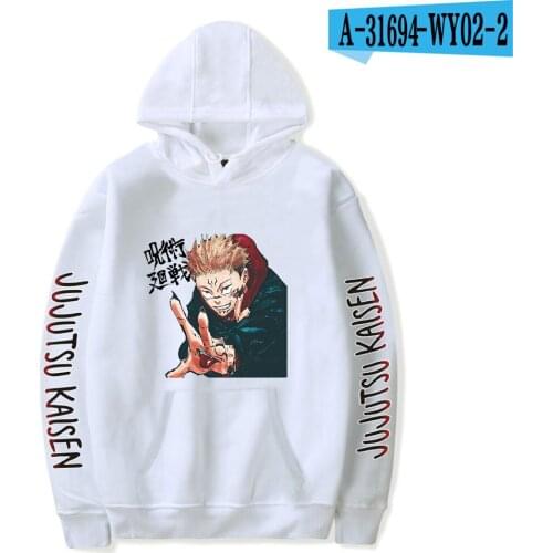 Anime Jujutsu Kaisen Hoodies Harajuku Long Sleeve Comics Hooded Sweatshirts Mens Sweatshirt Casual Unisex Oversized Clothes