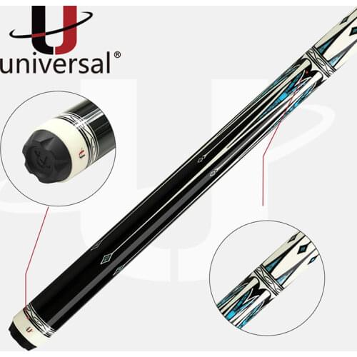 Universal Pool Cue Maple Shaft 72cm Carbon Tube Inside 12.5mm Kamui Tip Radial Joint Turquoise Mosaic Butt Professional Billiard