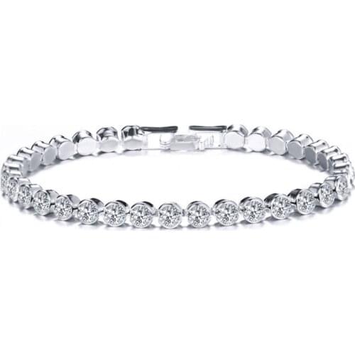 Vintage Crystal Simple Diamond Chain Bracelets for Women Bangles Fashion Jewelry