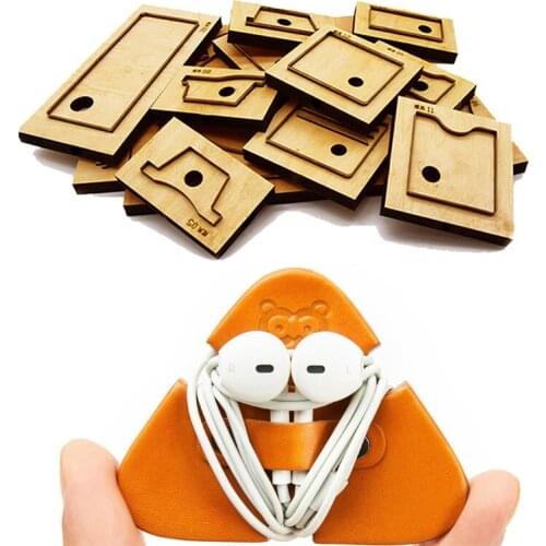 Japan Steel Blade Leather Cord Triangle Organizer Cable Wire Holder Leather Template for DIY Leathercraft Handmade Small Gift