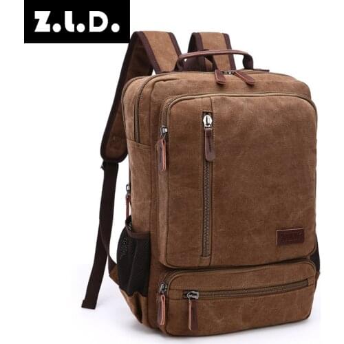 Z.L.D. New large-capacity student bag weekend travel bag men and women classic retro shoulder bag canvas bag womens backpack