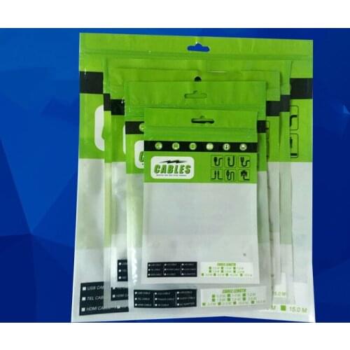 Zipper Retail Packaging package opp bag pouch for iphone 12 11 cable mobile phone accessories cable Packing Bag 1000pcs/lot