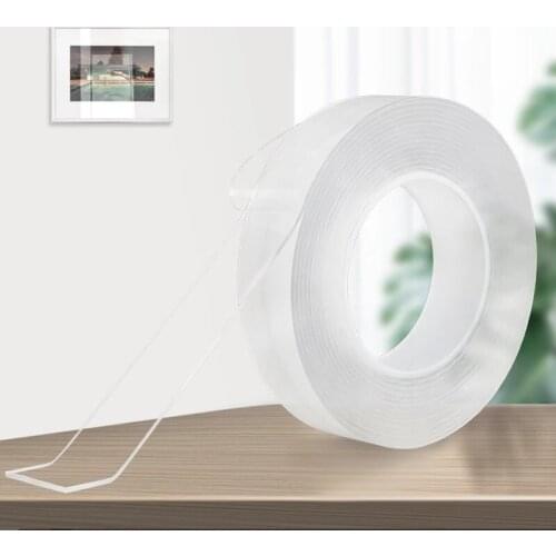 1M/2M/5M Nano Magic Tape Double Sided Tape Transparent Reusable Nano Adhesive Tape Clear Anti-Slip Traceless for Home Decor