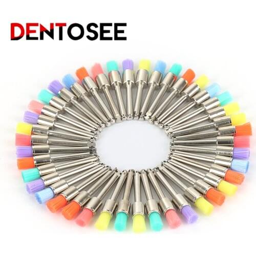 100Pcs Dental Lab Nylon Latch Small Flat Polishing Polisher Prophylaxis Brushes Disposable Dental Care Brush Head