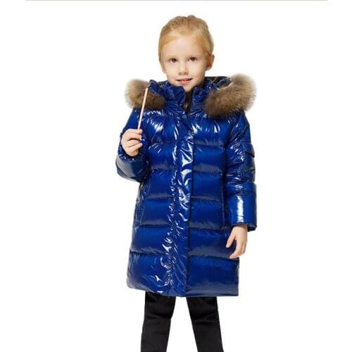 2020 New Fashion Children Winter Jacket Girl&boys Winter Coat Kids Warm Thick Fur Collar Hooded Long Down Coats for Children