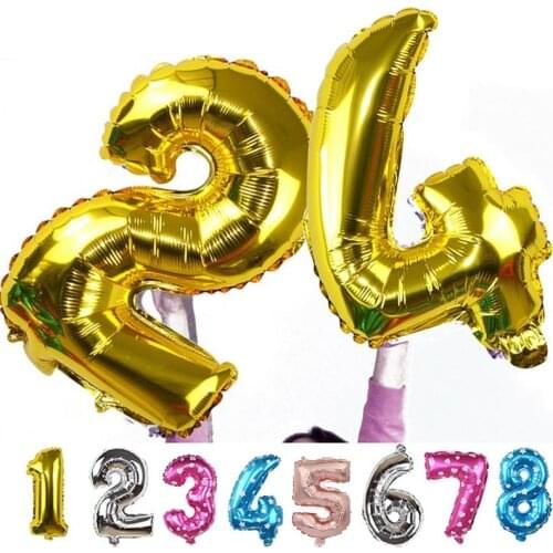 32inch Helium Foil Balloon Multicolor Number Balloons Baby Shower Birthday Party Souvenirs Favor Supplies Wedding DIY Decoration