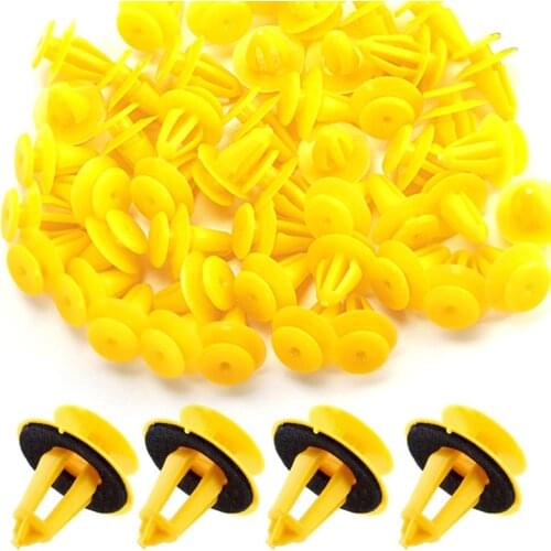 50pcs Auto Bumper Fastener 10mm Hole Rivet Retainer Push Engine Cover Car Door Trim Panel Clip Fasteners for Universal Car