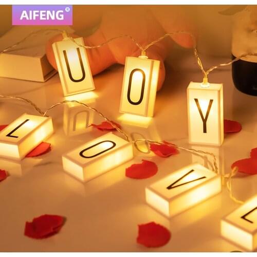 AIFENG 1.5m 3m DIY Letter Light String Happy Birthday Room Lights Decor Battery Power LED Light Room Bedroom String Lights