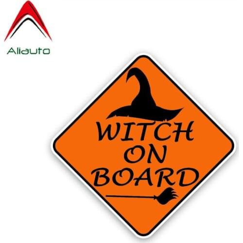 Aliauto Personality Car Sticker Witch on Board Accessories PVC Reflective Decal for Motorcycle Honda Toyota Volkswagen,13cm*13cm