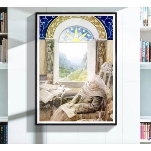 Bilbo Baggins Lord of Ring Middle Earth Retro Decorative Poster DIY Wall Canvas Sticker Home Bar Posters Home Decor Gift