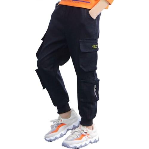 Boys Sport Pants Spring Autumn Teenage Boys Cargo Pants Casual Elastic Waist Children Long Trousers Kids Pants For Boys Clothes