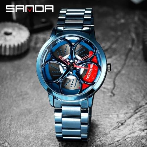 SANDA Business Watch Men Wheel Dial Top Brand Luxury Sport Quartz Watch Waterproof Male Clock Relogio Masculino
