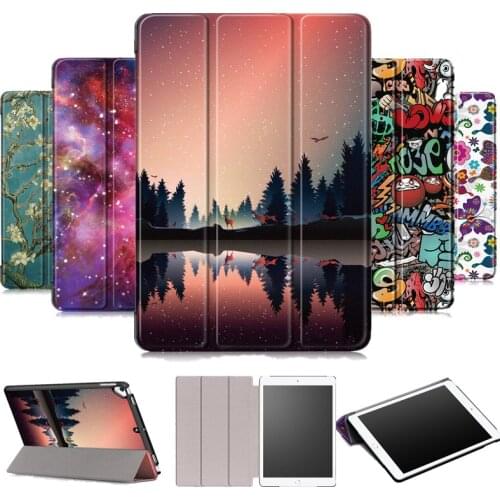 Tablet case for ipad 10.2 2019 Tri-Fold Printed cover for Apple ipad 7 7th 10.2" A2200 A2198 A2197 protective Flip Smart case