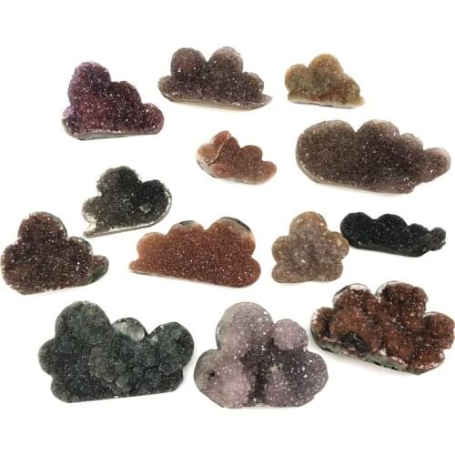 1PC Beautiful Natural Amethyst Clouds Stone Healing Crystal Palm Stone Gemstone Reiki Carved Natural Stones and Minerals