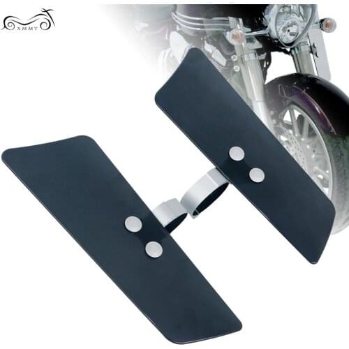 Smoke Wind Fork Deflectors Clamps Mounting Kit For Honda Shadow ACE 750 VT750C Kawasaki VN1500E VN800B