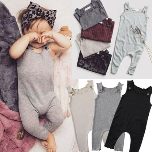 Emmababy Toddler Infant Baby Boy Girl Romper Summer Sleeveless Round Neck Solid Pocket Jumpsuit Playsuit Outfit Sunsuit Clothing