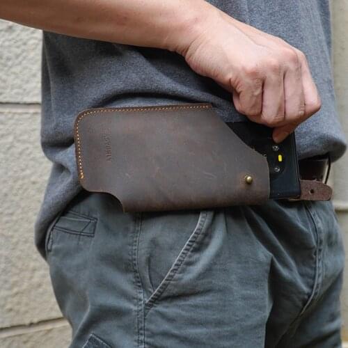 Horizontal Leather Personalized Mobile Phone Bag Waist Bag Outdoor Running Mobile Phone Storage Bag