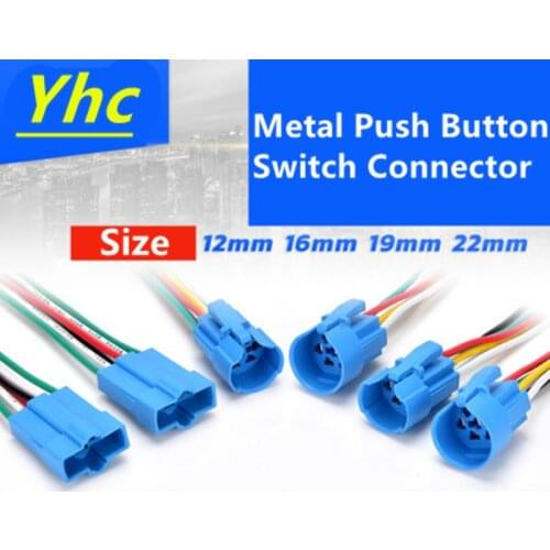 12mm 16mm 19mm 22mm 25mm Cable Socket for Metal Push Button Switch Wiring 2-6 Wires Stable Lamp Light Button