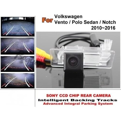 For Volkswagen Vento / VW Polo Sedan / Notch 2010-2016 Smart Tracks Chip Camera HD CCD Dynamic Tragectory Rear View Camera