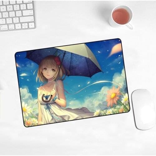 Anime Sexy Red Girl Mousepad Game Player Pc Keyboard Mouse Pad Notebook Lock Side Non-slip Table Mat 22x18cm Padmouse