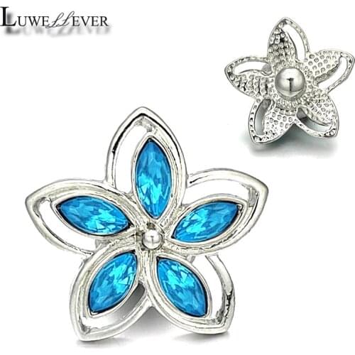 Luwellever Component w483 Crystal 18mm Metal Snap Button For Bracelet Necklace Interchangeable Jewelry Accessorie Findings